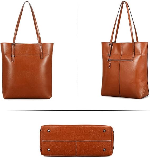 Vintage Genuine Leather Tote Handbag for Women