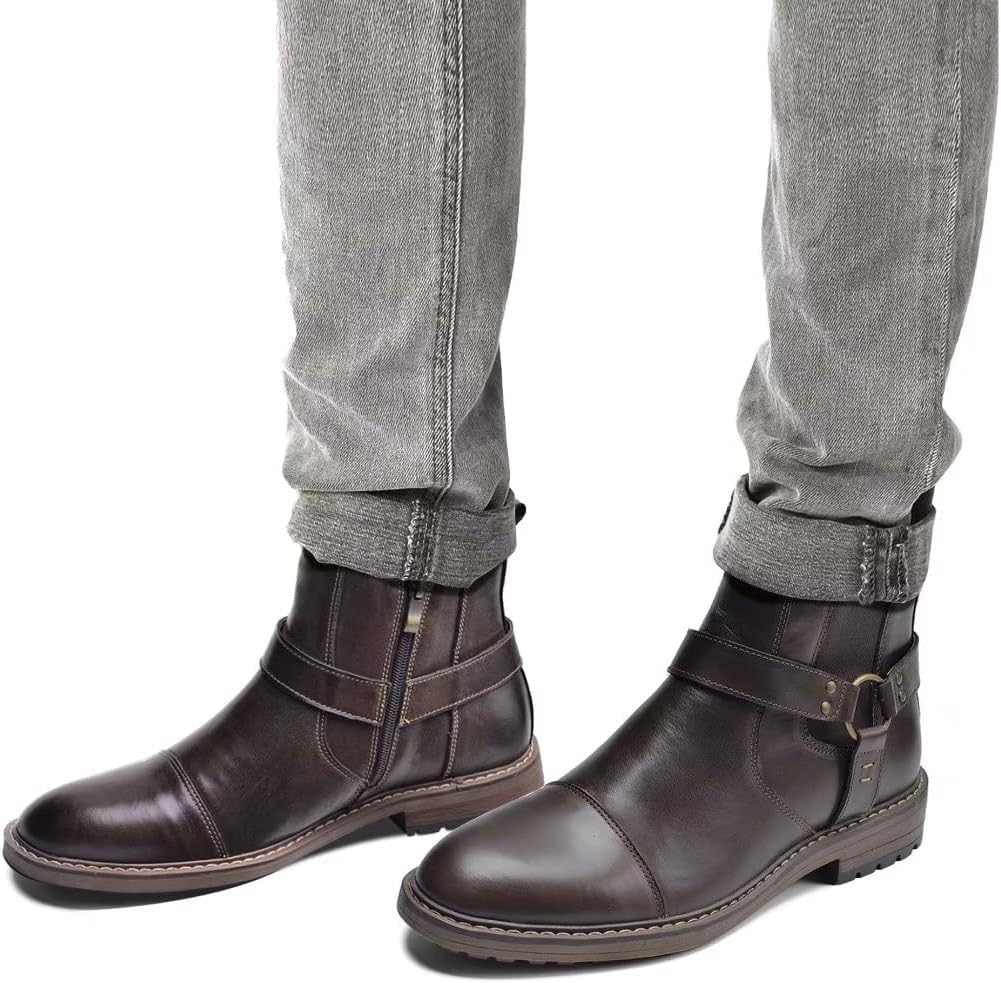 Men's Pointed Toe Lace-Up Ankle Boots, British Style Wedding Dress