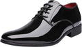Men's Glossy Faux Patent Tuxedo Shoes, Classic Oxford Lace-Up Style