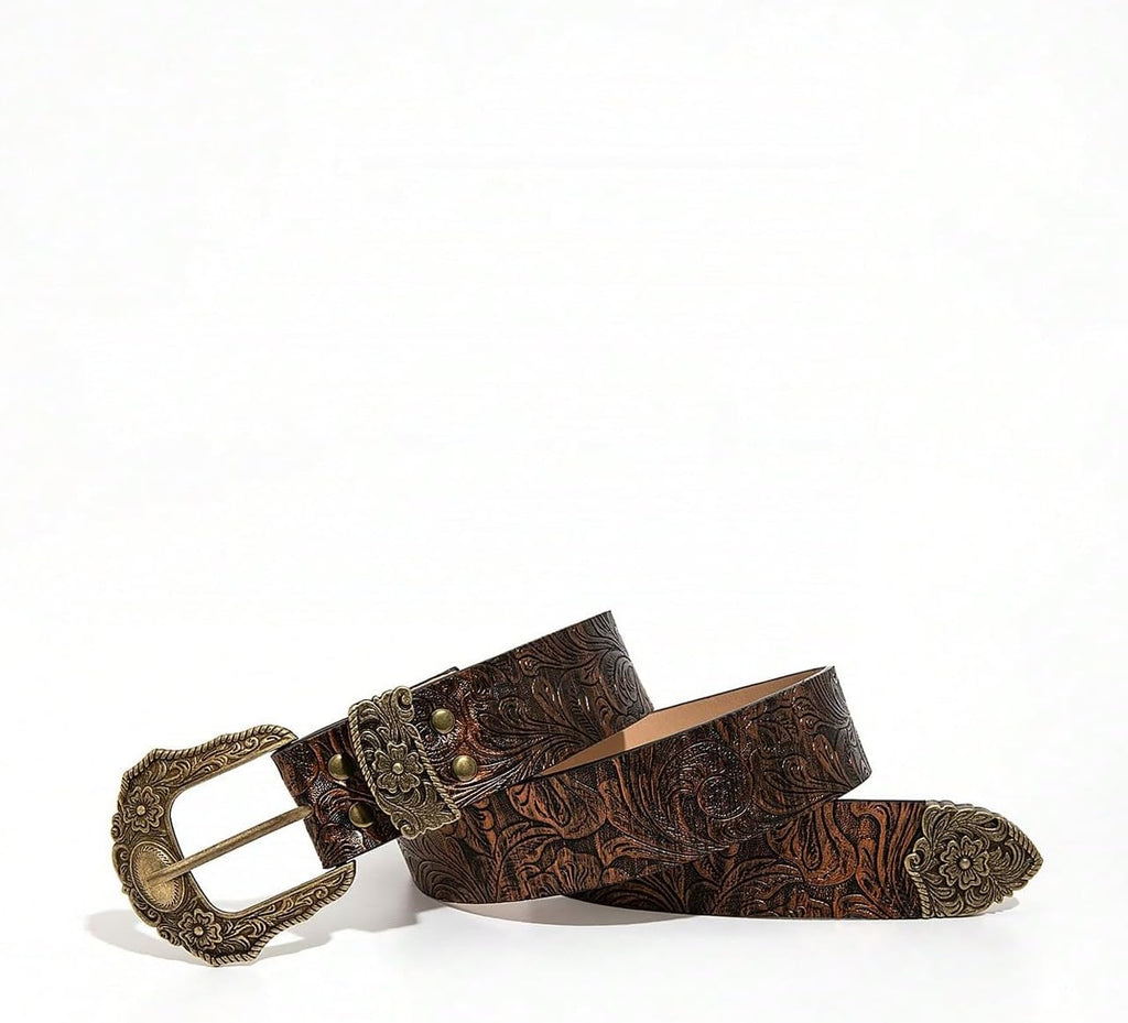 Women's Western Country Belt with Concho Rodeo Cowboy Design