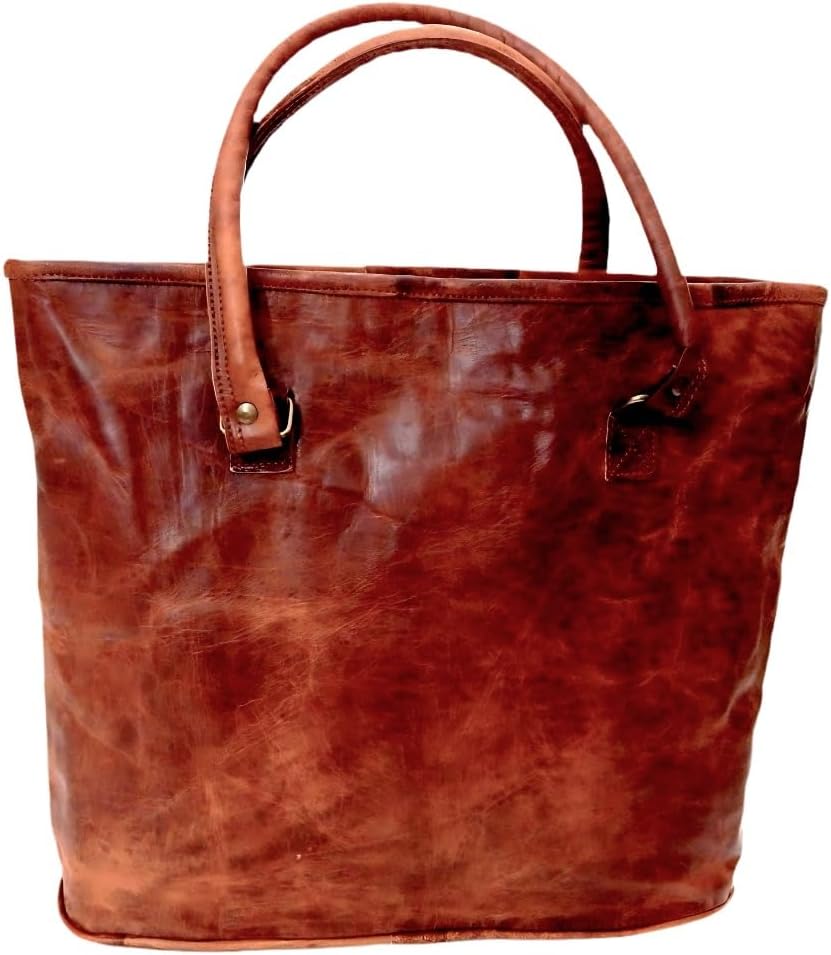 Handmade Leather Tote Bag for Women, Vintage Genuine Leather Purse