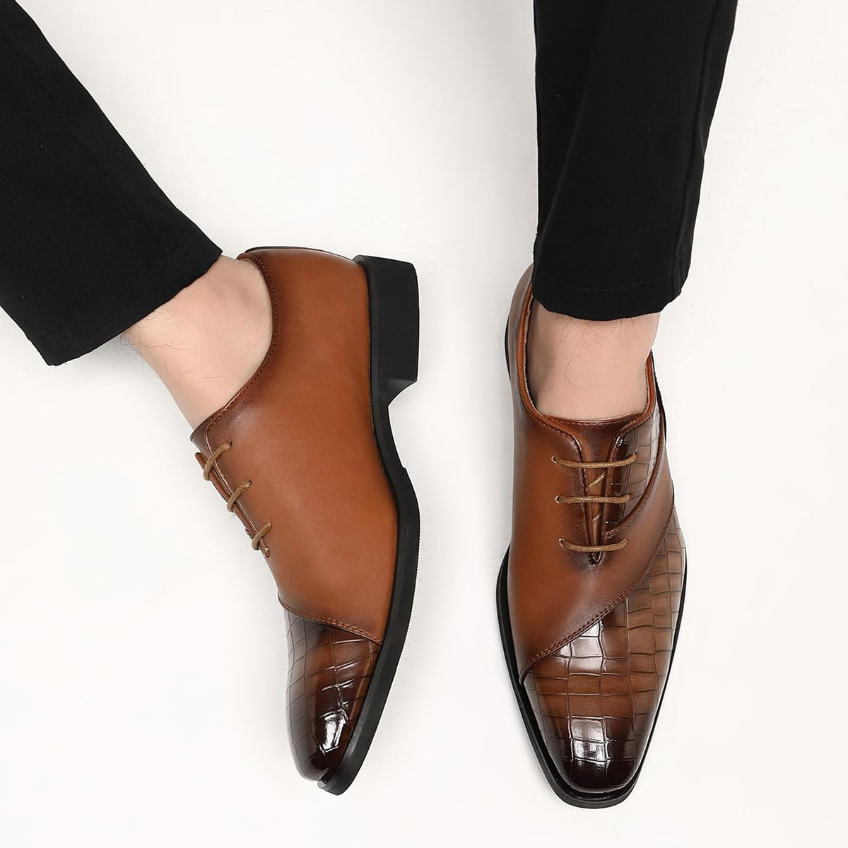 Men's Formal Oxford Shoes, Business Casual Leather Lace-Up