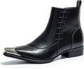 Men's Oxford Lace-Up Ankle Boots, Side Zipper Business Casual Leather