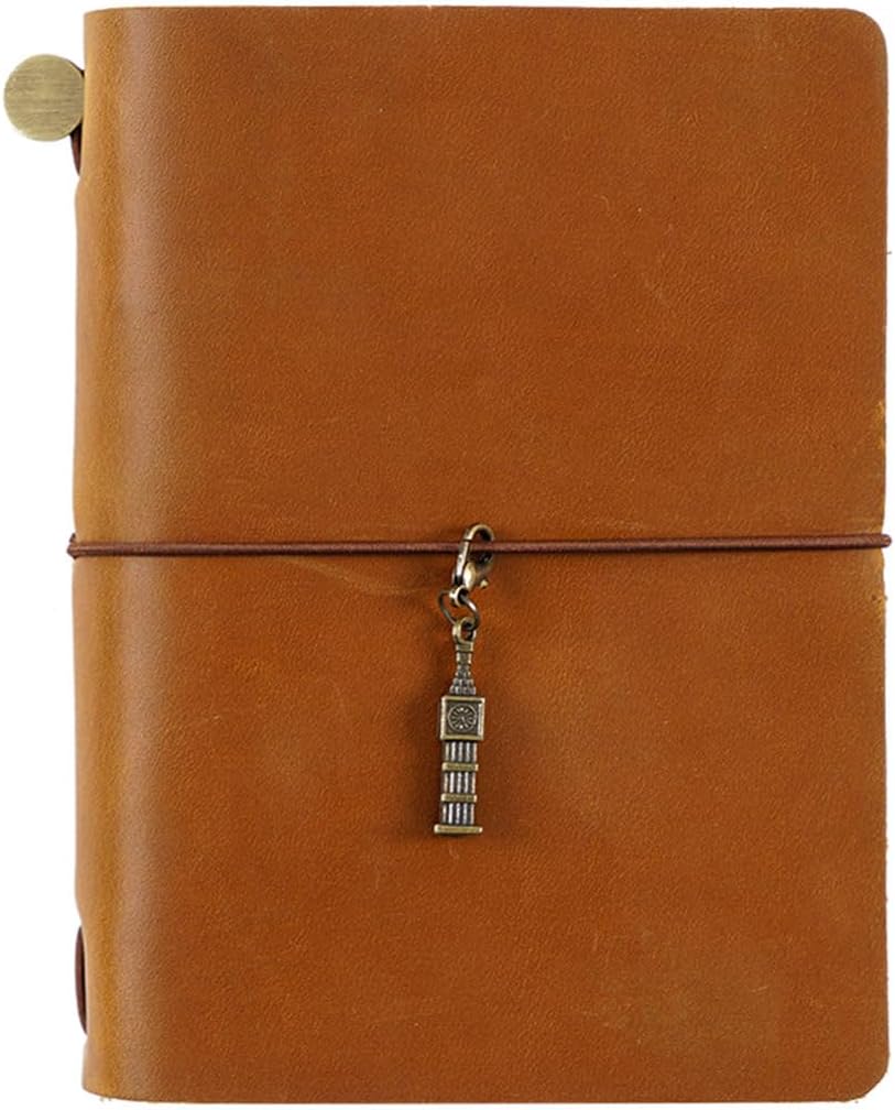 Genuine Leather Travel Notebook Cover, Journal Sketchbook Planner, Light Brown Passport