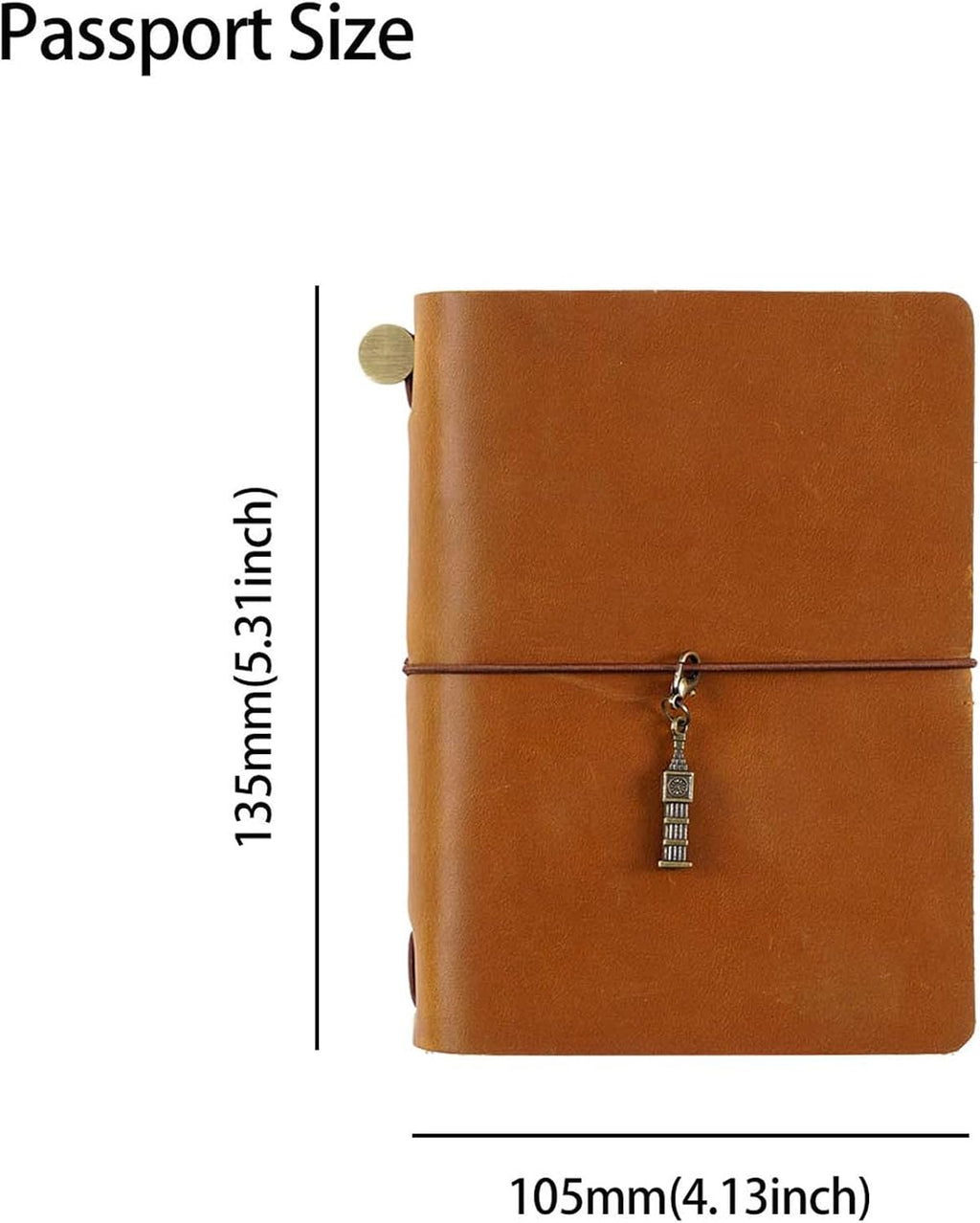 Genuine Leather Travel Notebook Cover, Journal Sketchbook Planner, Light Brown Passport