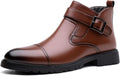 Men's British Style Oxford Chelsea Boots, Real Leather Casual Formal