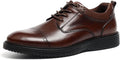 Men's Real Leather Oxford Dress Shoes, Lace-Up for Business Weddings