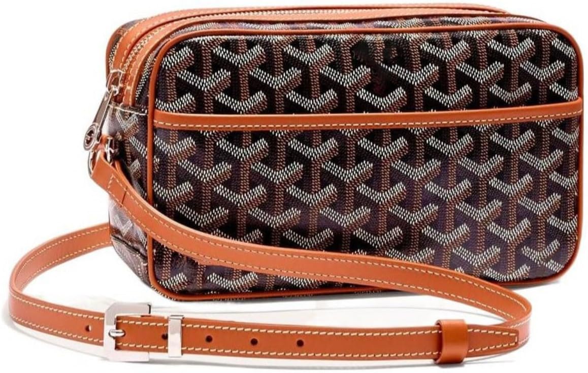 Unisex Full-Grain Leather Crossbody Bag with Cotton-Linen Lining
