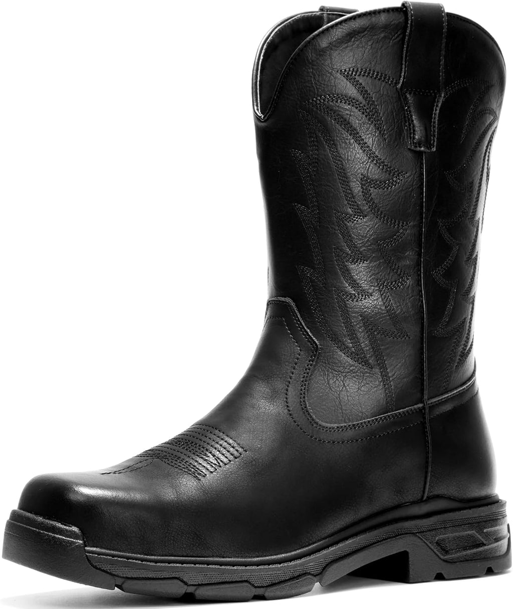 Men's Metal Toe Cap Chelsea Boots, Side Zipper Comfortable Dress