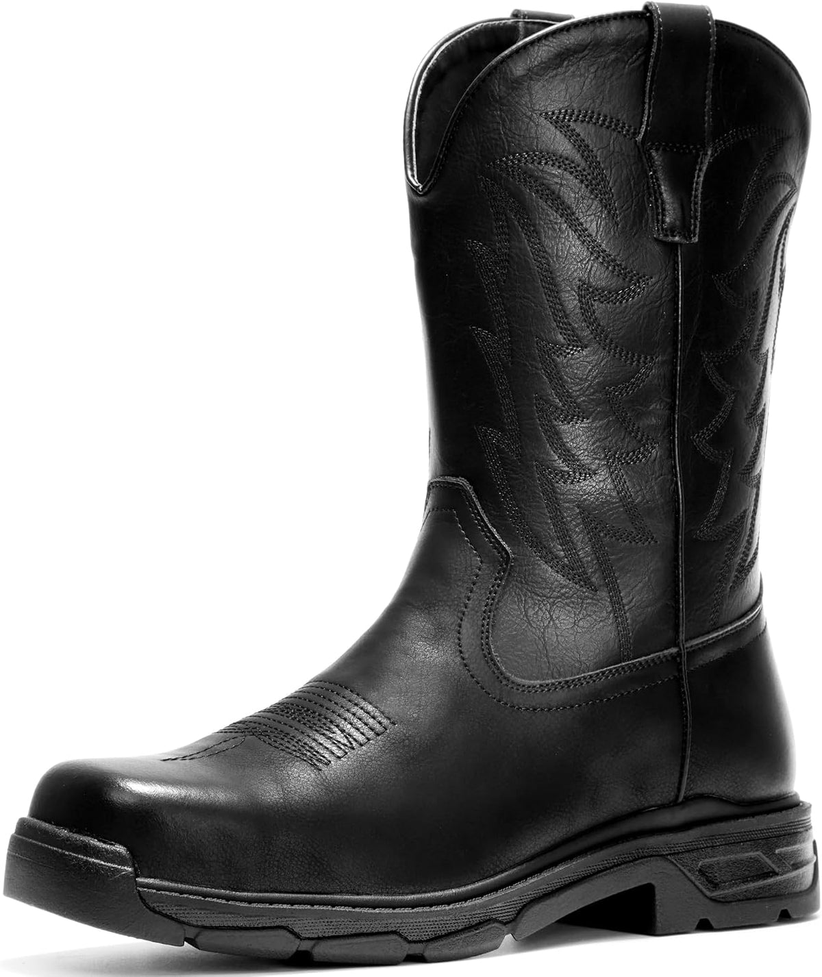 Men's Metal Toe Cap Chelsea Boots, Side Zipper Comfortable Dress