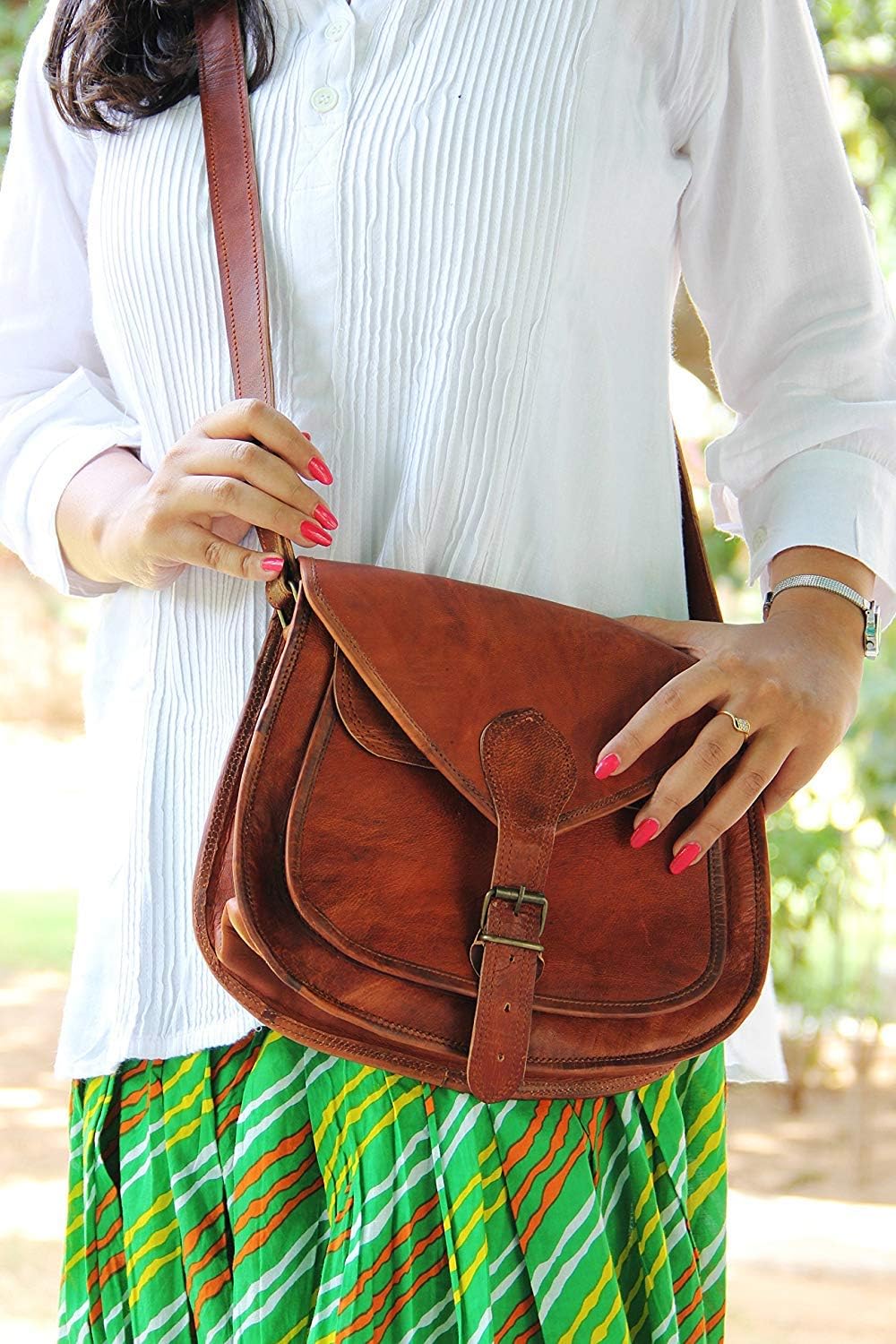 Handmade Vintage Crossbody Leather Bag for Women