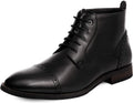 Men's Oxford Style Dress Ankle Boots, Minimal Business Casual Leather