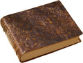 Vintage Embossed Sketchbook, Crazy Horse Leather Cover Journal, 400 Kraft Pages, Brown, 5.5x7.5 Inch