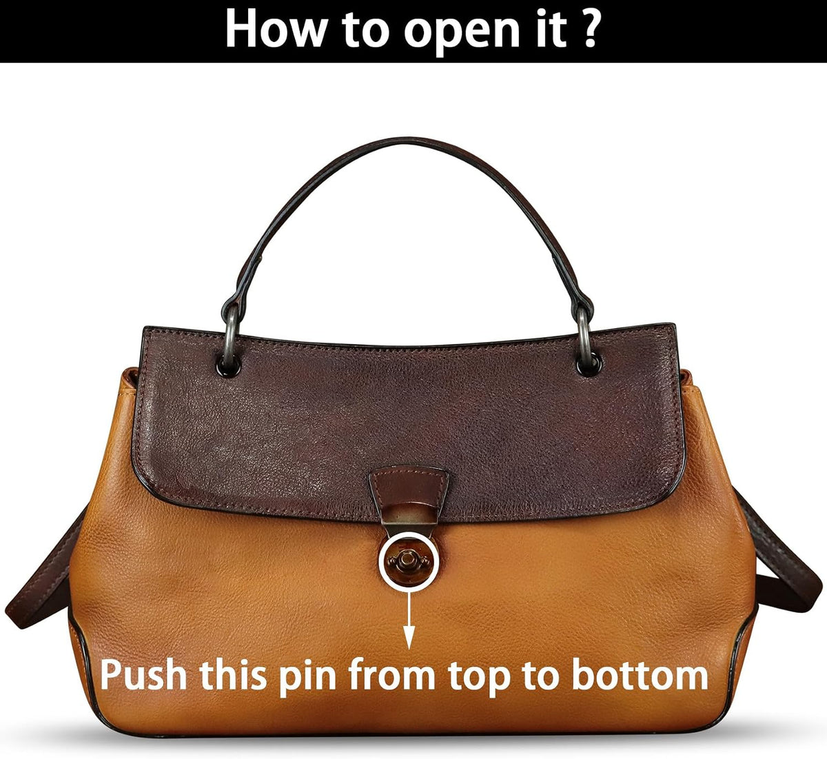 Genuine Leather Satchel Shoulder Crossbody Bag with Strap