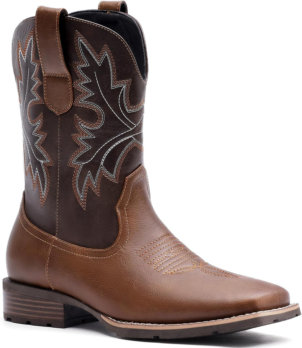 Men's Lace-Up Motorcycle Boots, Casual Biker Dress Ankle Boots