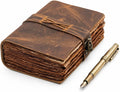 Handmade Vintage Leather Journal, 4x6 Inch Brown Writing Notebook