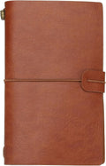 Vintage Retro PU Leather Notebook, Refillable Travel Journal Planner, Brown