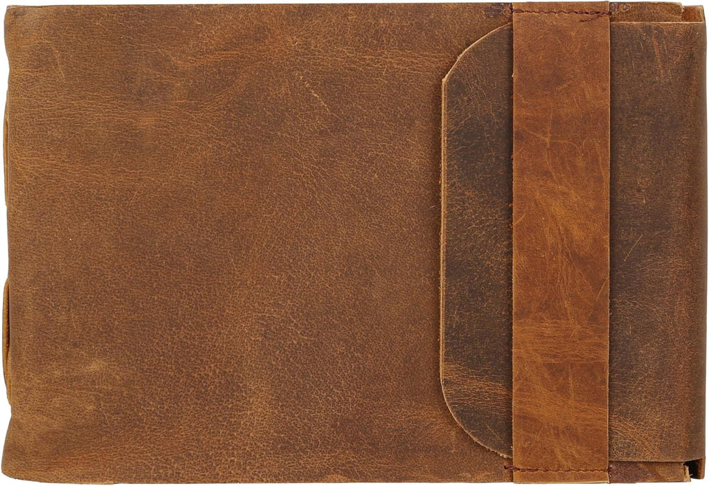 Handmade Vintage Leather Journal, Rustic Brown Notebook for Writing Sketching Travel