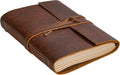 Vintage Leather Bound Journal, 6x8 Inch, Handmade Unlined Craft Paper 300 Pages