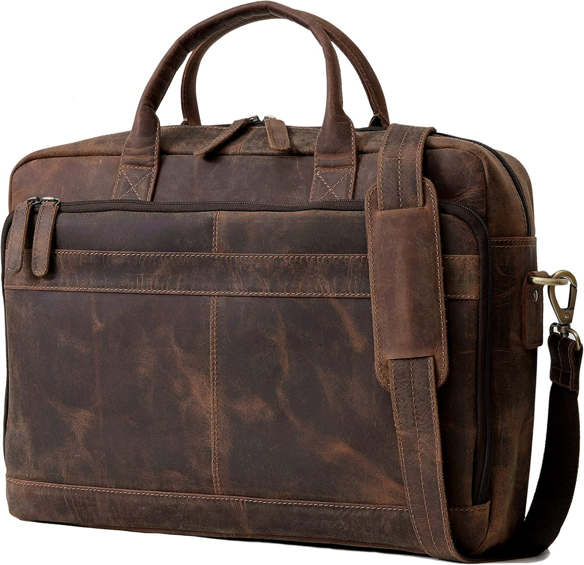 Leather Briefcase for Men, Laptop Messenger Bag for Travel