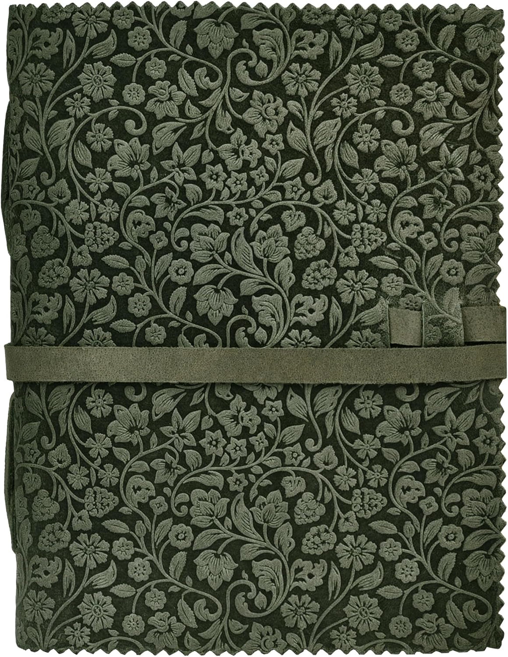 Floral Embossed Leather Notebook for Women, Teal, 6x4 Inch