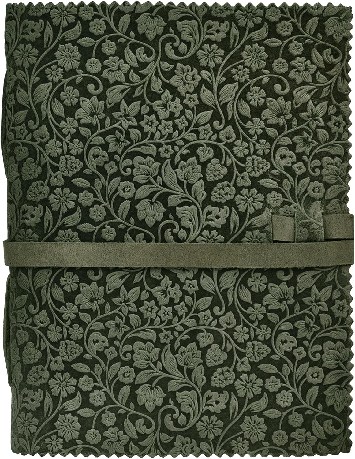 Floral Embossed Leather Notebook for Women, Teal, 6x4 Inch