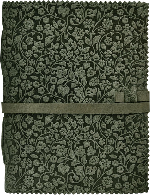 Floral Embossed Leather Notebook for Women, Teal, 6x4 Inch