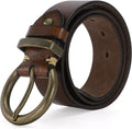 Women's 1.5 Inch Leather Belt with Large Buckle
