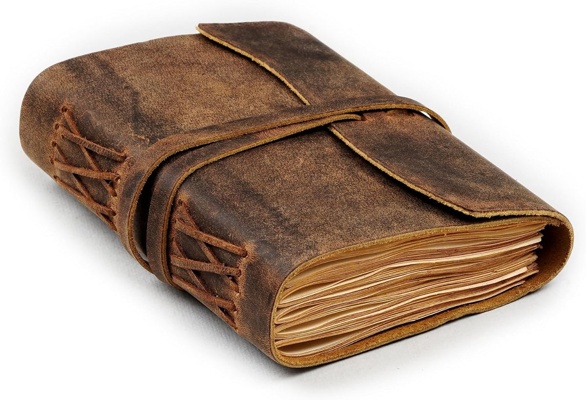Leather Bound Journal, Rustic Brown, 7x5 Inch