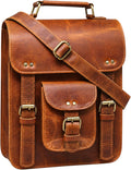 Genuine Leather Messenger Bag, Vintage Laptop Crossbody Satchel