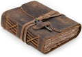 Distressed Brown Leather Journal with Key Lock, 6x4 Inch