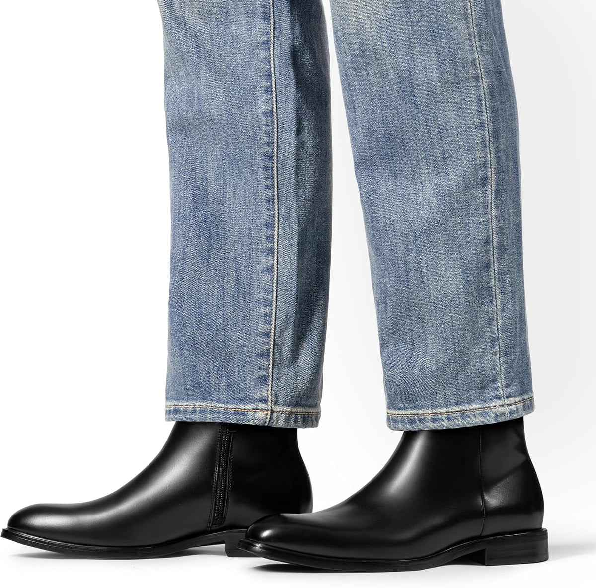Men's Side Zip Chelsea Boots, Classic Casual and Formal Leather Ankle Boots