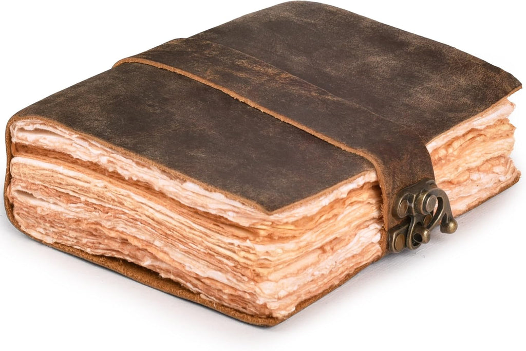 Leather Bound Vintage Journal, Rustic Brown, 8x6 Inch