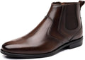 Men's Real Leather Chelsea Boots, Side Zip Slip-On Oxford Dress Boots
