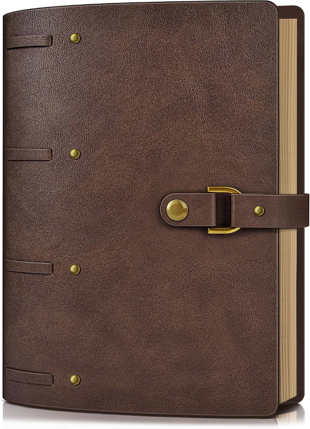 Leather Journal Notebook A6, 5.3x7 Inch, 260 Lined Pages, Brown